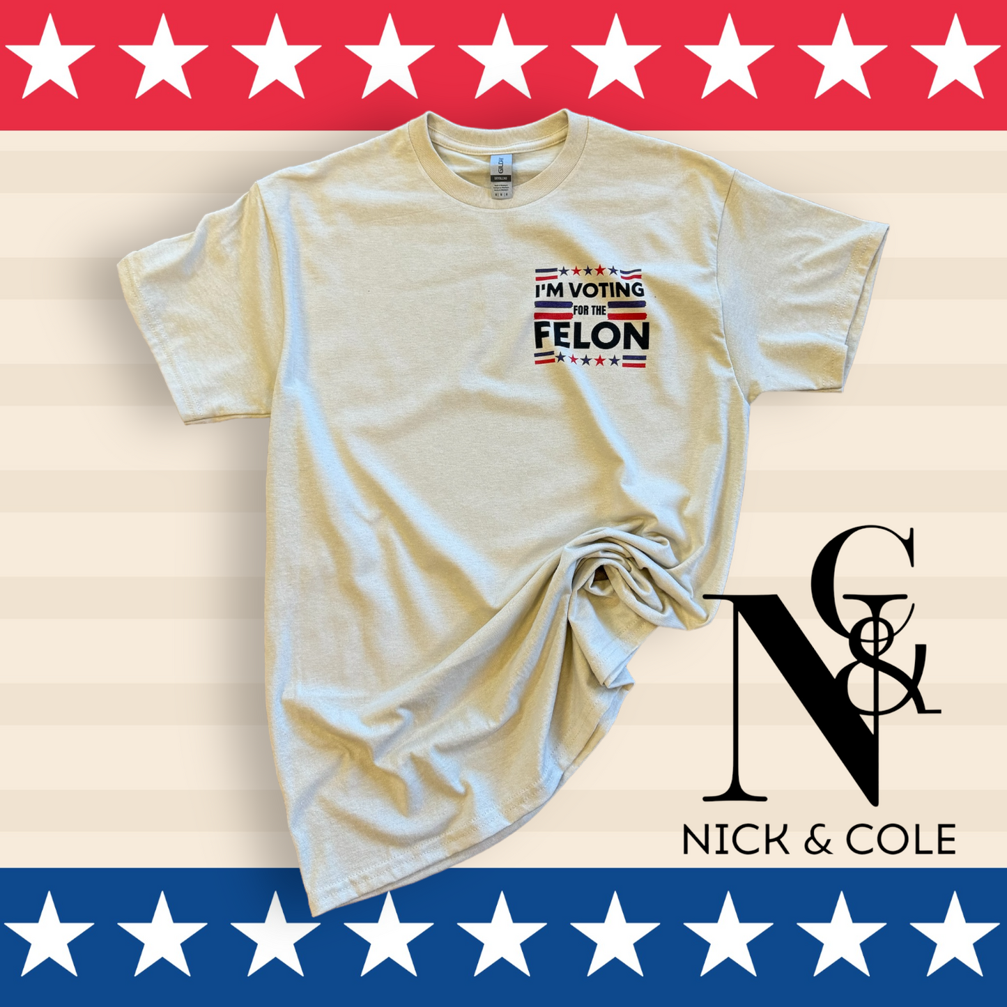 " I'M VOTING FOR THE FELON" -pocket tee